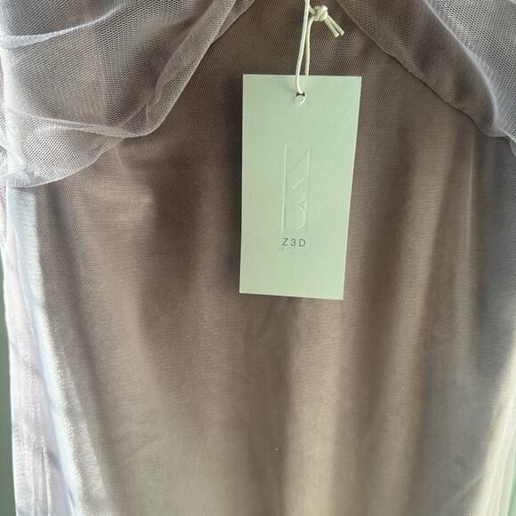 NWT Zara Romantic Pink Velvet Tulle Midi Dress, Size XXS-XS - Picture 5 of 10